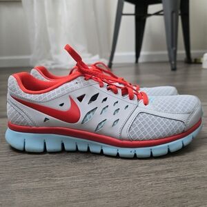 Nike Women's Flex 2013 Running Shoes Size 9.5 EUC Grey Blue Red
